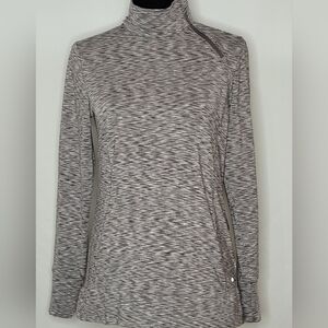 Marika Athletic Performance Heathered Gray Mock Neck Pullover - Size M